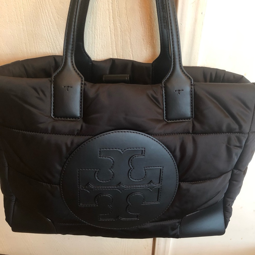 Tory Burch Mini Ella Puffer Tote in Black